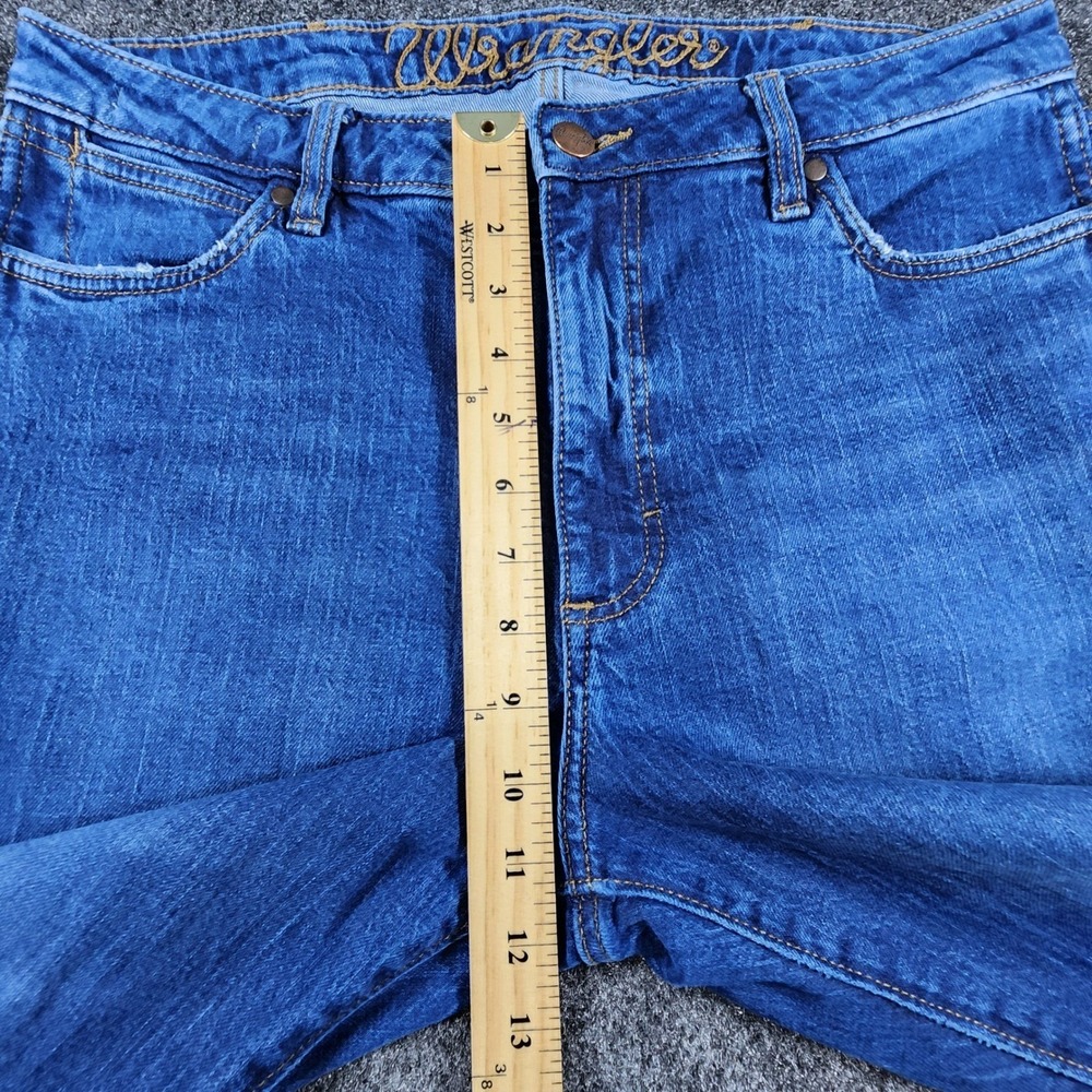 Wrangler Retro Green Jean Womens 32x34 Blue High Rise Flare Leg Denim Jeans - Picture 11 of 11